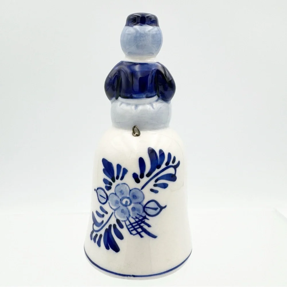 Vintage DAIC Delft Blue Dutch Boy Porcelain Bell
